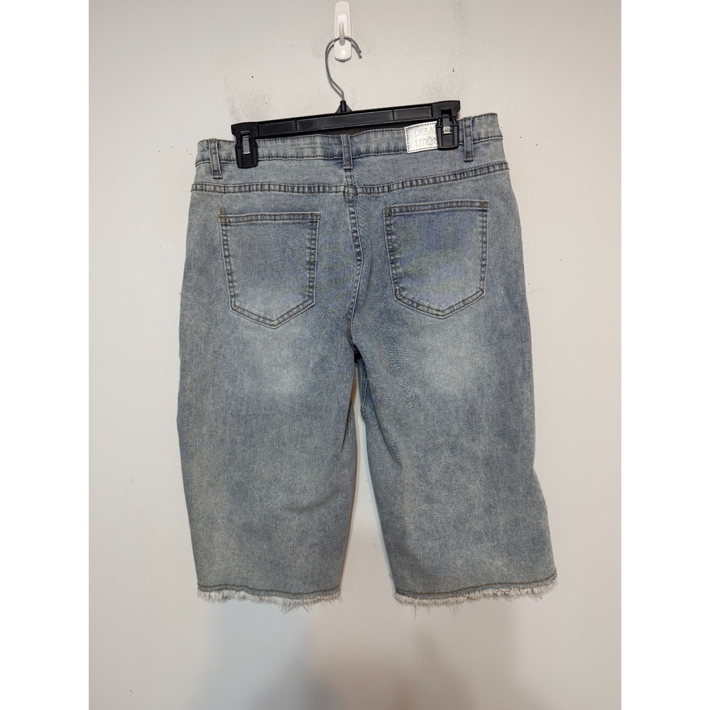 Y2K Demolition Moto Denim Shorts Women Size 9 Streetwear Grunge Retro Throwback - Picture 5 of 6